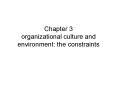 Chapter 3 organizational culture and environment: the constraints PowerPoint PPT Presentation