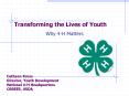 Cathann Kress Director, Youth Development National 4-H Headquarters CSREES, USDA PowerPoint PPT Presentation