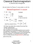 Classical Electromagnetism ie, advanced electromagnetism PowerPoint PPT Presentation