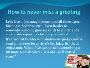 How To Never Miss A Greeting