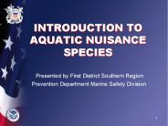 INTRODUCTION TO AQUATIC NUISANCE SPECIES