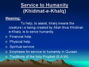 Service to Humanity (Khidmat-e-Khalq)