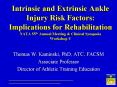 Intrinsic and Extrinsic Ankle Injury Risk Factors: Implications for Rehabilitation NATA 55th Annual Meeting PowerPoint PPT Presentation