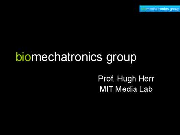 biomechatronics group