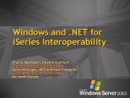 Windows and .NET for iSeries Interoperability