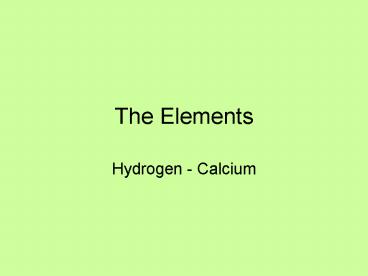 The Elements