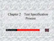 Chapter 2Test Specification Process
