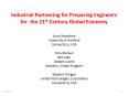 Industrial Partnering for Preparing Engineers for the 21st Century Global Economy PowerPoint PPT Presentation