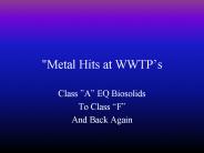 "Metal Hits at WWTP
