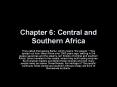 Chapter 6: Central and Southern Africa PowerPoint PPT Presentation