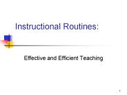 Instructional Routines: