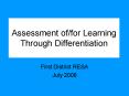 Assessment of/for Learning Through Differentiation PowerPoint PPT Presentation