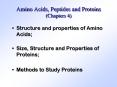 Amino Acids, Peptides and Proteins (Chapters 4) PowerPoint PPT Presentation