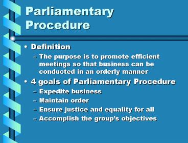Parliamentary Procedure