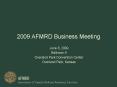 2009 AFMRD Business Meeting PowerPoint PPT Presentation