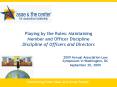 Playing by the Rules: Maintaining Member and Officer Discipline Discipline of Officers and Directors PowerPoint PPT Presentation