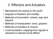 3. Effectors and Actuators