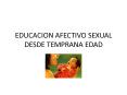 EDUCACION AFECTIVO SEXUAL DESDE TEMPRANA EDAD PowerPoint PPT Presentation