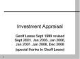 Investment Appraisal PowerPoint PPT Presentation
