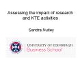 Assessing the impact of research and KTE activities PowerPoint PPT Presentation