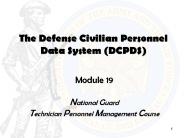 The Defense Civilian Personnel Data System (DCPDS)