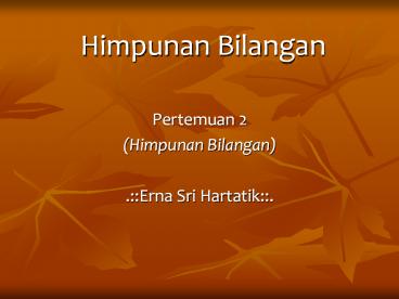 Himpunan Bilangan