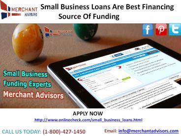 Small Business Loans Are Best Financing