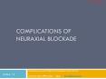 Complications of Neuraxial Blockade PowerPoint PPT Presentation