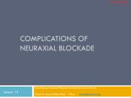 Complications of Neuraxial Blockade