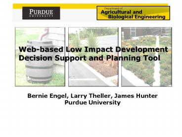 Web-based Low Impact Development Decision Support and Planning Tool