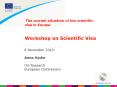The current situation of the scientific visa in Europe  Workshop on Scientific Visa PowerPoint PPT Presentation