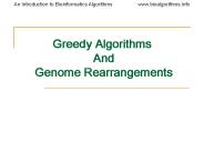 Greedy Algorithms  And  Genome Rearrangements