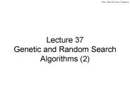 Lecture 37 Genetic and Random Search Algorithms (2)