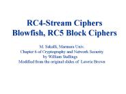 RC4-Stream Ciphers Blowfish, RC5 Block Ciphers