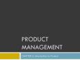 PRODUCT MANAGEMENT