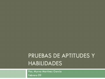 Pruebas de Aptitudes y Habilidades