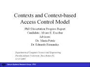 Contexts and Context-based Access Control Model