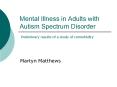 Mental Illness in Adults with Autism Spectrum Disorder PowerPoint PPT Presentation
