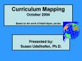 Curriculum Mapping October 2004  Based on the work of Heidi Hayes Jacobs PowerPoint PPT Presentation