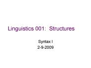 Linguistics 001: Structures