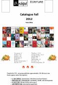 Catalogue Fall 2012 New titles PowerPoint PPT Presentation