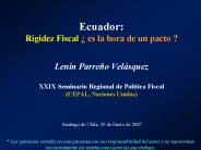 Ecuador: Rigidez Fiscal 