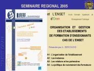 SEMINAIRE REGIONAL 2005