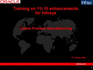 Training on 11i.10 enhancements for Infosys