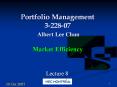 Portfolio Management 3-228-07 Albert Lee Chun PowerPoint PPT Presentation
