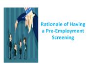 Rationale of Having a Pre-Employment Screening