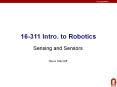 16-311 Intro. to Robotics PowerPoint PPT Presentation