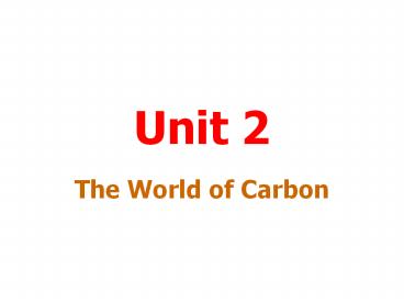 The World of Carbon