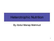 Heterotrophic Nutrition