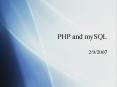PHP and mySQL PowerPoint PPT Presentation